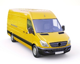 yellow delivery van
