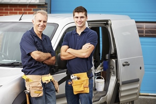 repair men next to van