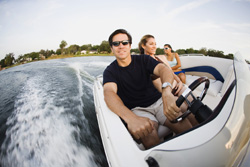 family in boat