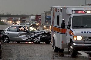 Car crash with ambulance