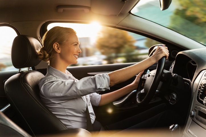 Businesswoman Behind the Wheel