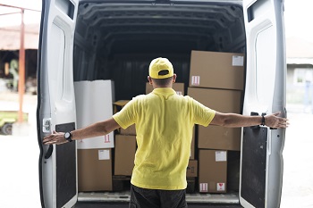 Commercial Van With Boxes Inside