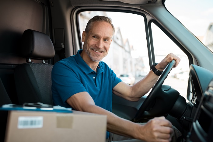 Smiling Commercial Auto Driver