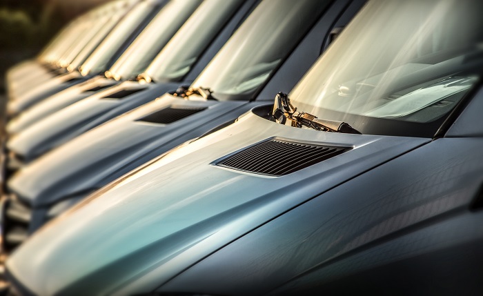 Row of Commercial Vehicles