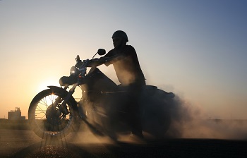 Motorcyclist On Plains