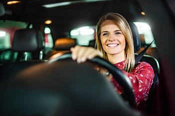 Woman Sitting In Car